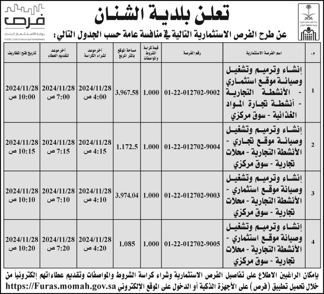 إعلان بلدية الشنان 